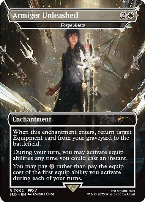 (英)【Foil】真・ファントムソード / Armiger Unleashed[再鍛造 / Forge Anew] 【SLD】Secret Lair x FINAL FANTASY: Weapons EN No.7002