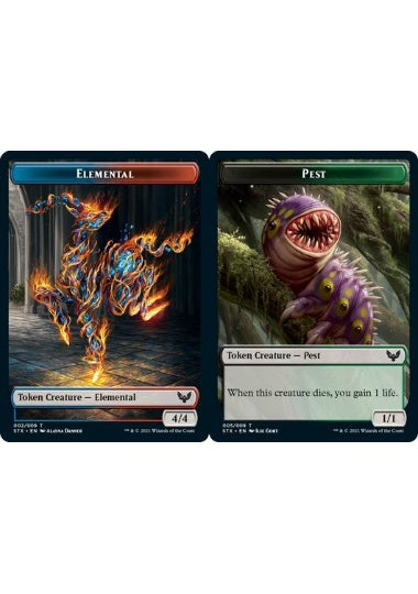 (英)【Foil】エレメンタルトークン / Elemental TokenNo.002 - 邪魔者トークン / Pest Token【STX-TOKEN】 No.005