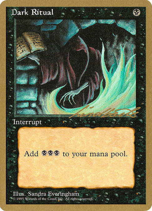 (英)暗黒の儀式 / Dark Ritual【PTC】 ProTour NewYork Decks 1996 Leon Linback 金枠 No.089
