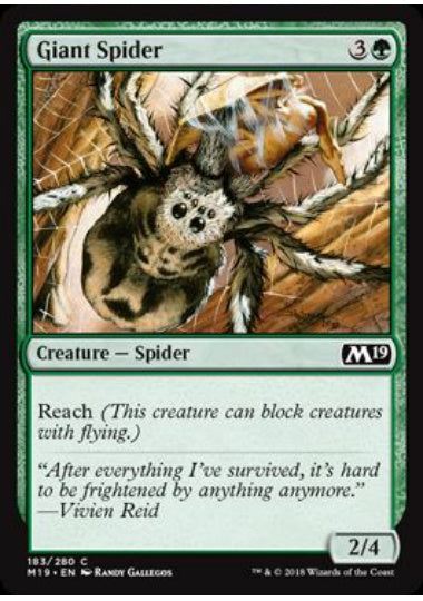 (英)【Foil】大蜘蛛 / Giant Spider【M19】 No.183