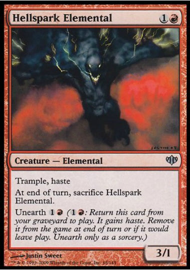 (英)【Foil】地獄火花の精霊 / Hellspark Elemental【CON】 No.065