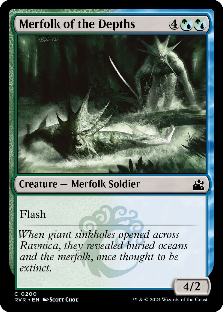 (英)【Foil】深みのマーフォーク / Merfolk of the Depths【RVR】 No.200