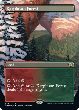 (英)【Foil】カープルーザンの森 / Karplusan Forest ★ボーダーレス★ 【DMU】 No.379