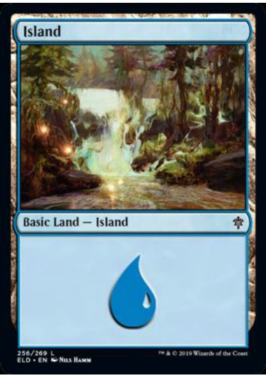 (英)【Foil】島 / Island【ELD】 No.256
