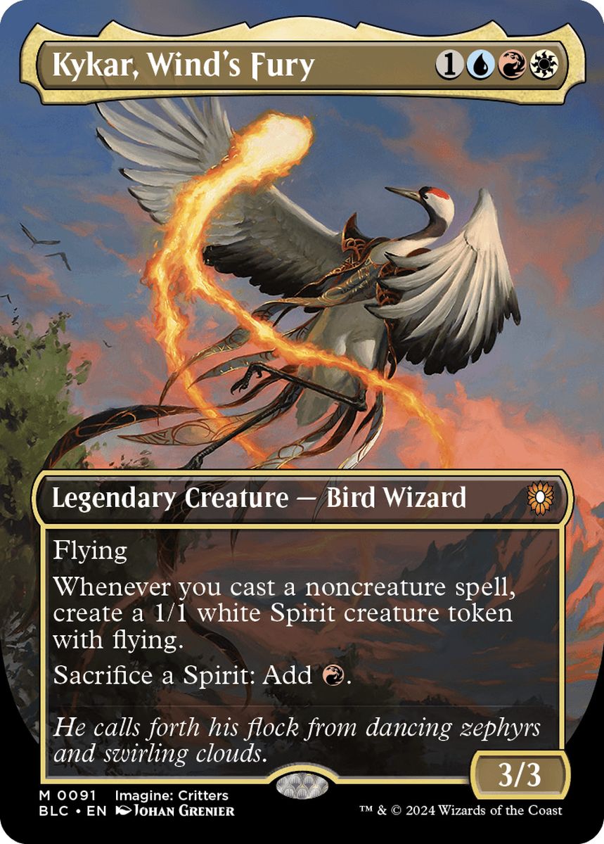 (英)【Foil】風の憤怒、カイカ / Kykar, Wind's Fury ★ボーダーレス★(イマジン：勇敢なる生き物たち) 【BLC】 No.091