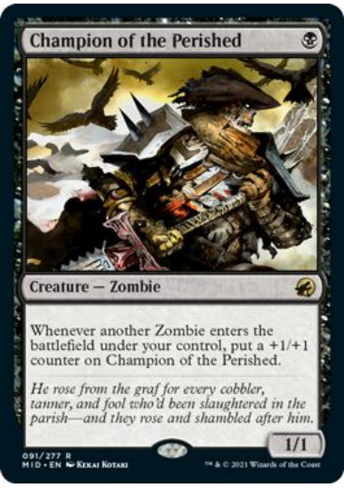 (英)【Foil】滅びし者の勇者 / Champion of the Perished【MID】 No.091