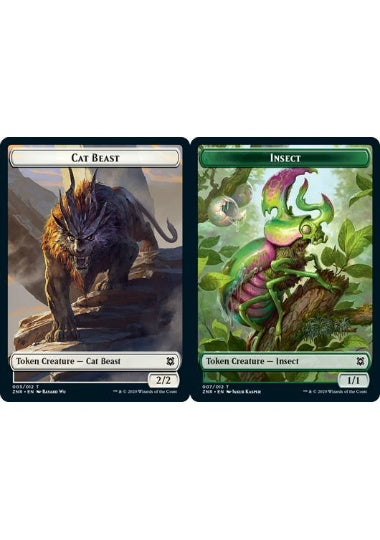 (英)【Foil】猫・ビーストトークン / Cat Beast TokenNo.003 - 昆虫トークン / Insect Token【ZNR-TOKEN】 No.007