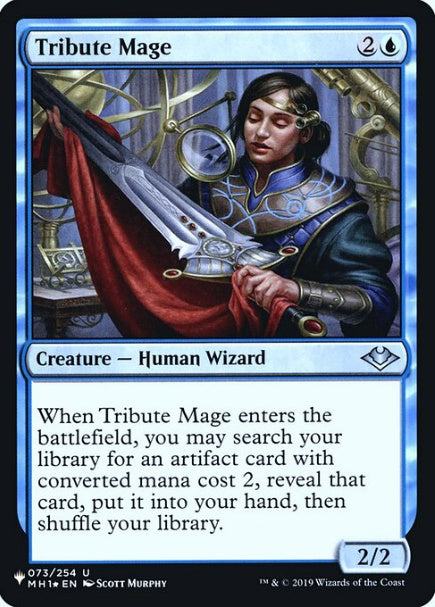 (英)【Foil】捧げ物の魔道士 / Tribute Mage【SLD-C21】Heads I Win, Tails You Lose No.012