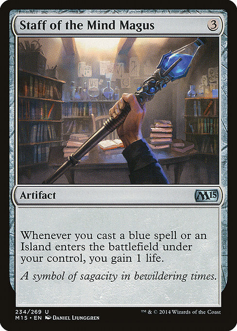 (英)【Foil】精神の大魔術師の杖 / Staff of the Mind Magus【M15】 No.234
