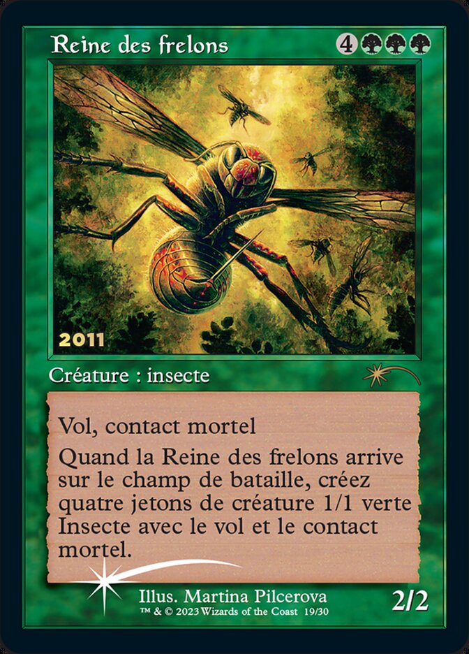 フランス語)【Foil】Reine des frelons / Hornet Queen【PRM】旧枠