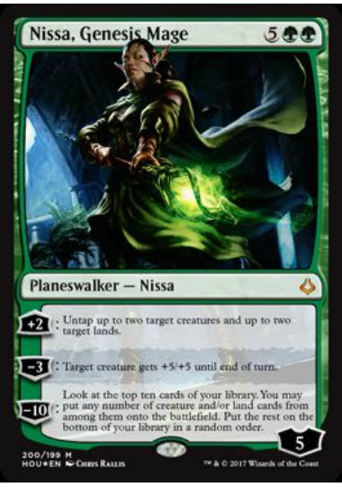 (英)【Foil】創造の魔道士、ニッサ / Nissa, Genesis Mage【HOU】プレインズウォーカーデッキ収録 No.200