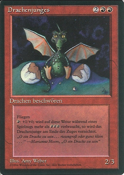 (ドイツ語)Drachenjunges / Dragon Whelp【3ED】 黒枠 No.143