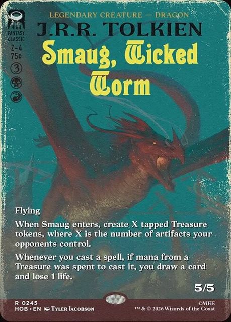 (英)【Foil】悪い長虫、スマウグ / Smaug, Wicked Worm ★ショーケース枠★(「ブックカバー・カード」) 【HOB】 No.245