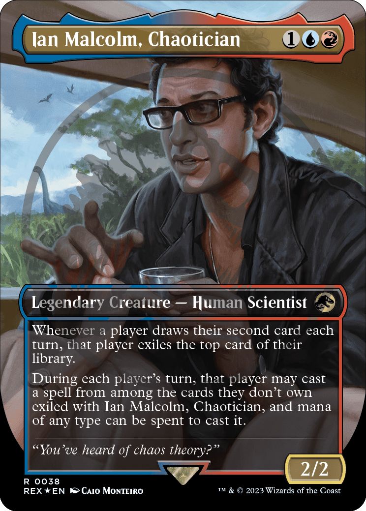 (英)【Foil】カオス理論家、イアン・マルコム / Ian Malcolm, Chaotician ★ボーダーレス★(「ジュラシック・ワールド」コレクション) 【REX】ロゴ入り版 No.038