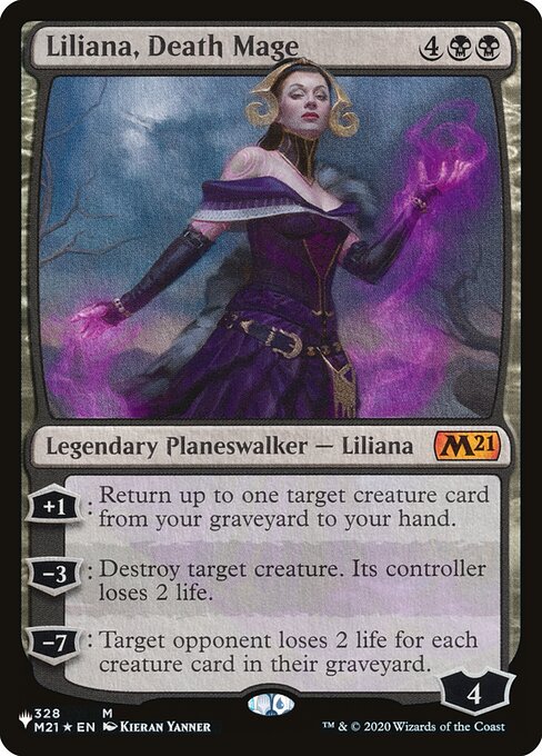 (英)死の魔道士、リリアナ / Liliana, Death Mage【M21】 PWシンボル付き再販 No.328