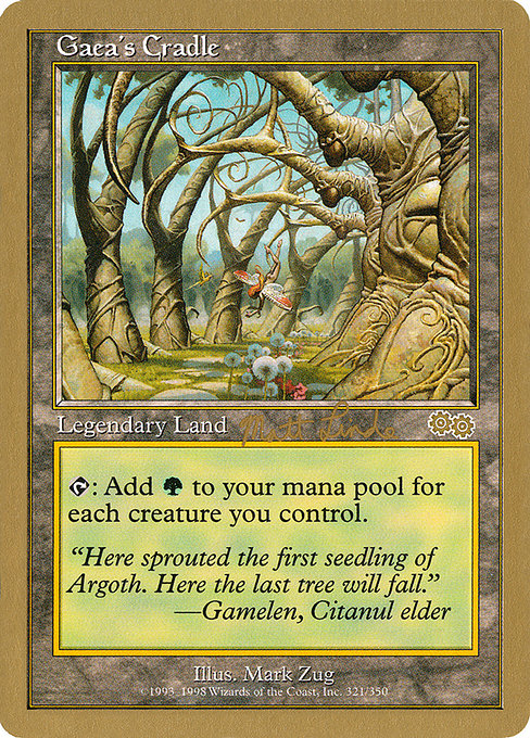(英)ガイアの揺籃の地 / Gaea's Cradle【WC99】 World Championship Decks 1999 Matt Linde 金枠 No.082