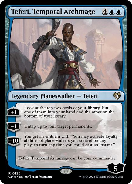 (英)【Foil】時間の大魔道士、テフェリー / Teferi, Temporal Archmage【CMM】 No.0125