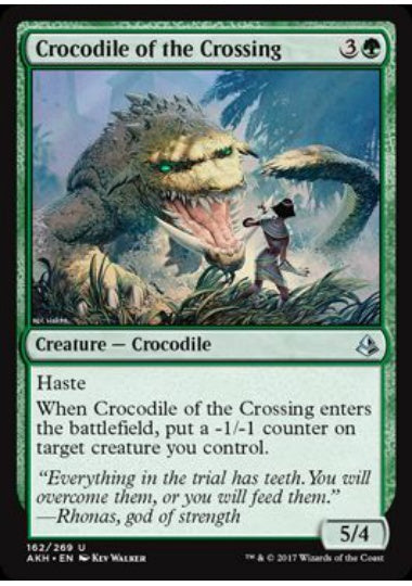 (英)【Foil】横断地のクロコダイル / Crocodile of the Crossing【AKH】 No.162
