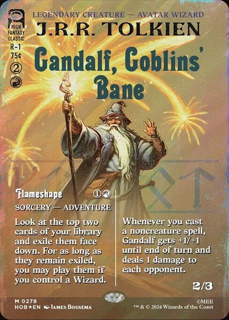 (英)【Surge-Foil】ゴブリンの災い、ガンダルフ - 炎形成 / Gandalf, Goblins' Bane - Flameshape ★ショーケース枠★(「ブックカバー・カード」) 【HOB】 No.278