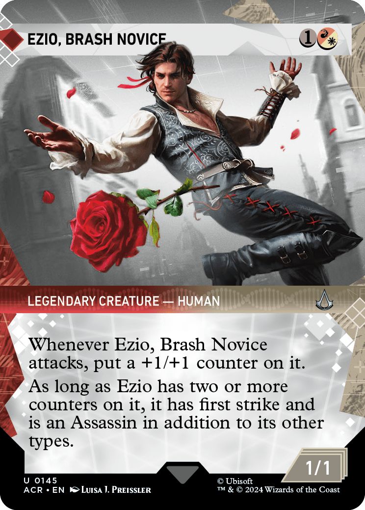 (英)【Foil】無作法の新米、エツィオ / Ezio, Brash Novice ★ショーケース枠★(「記憶の回廊」ショーケース版) 【ACR】 No.145