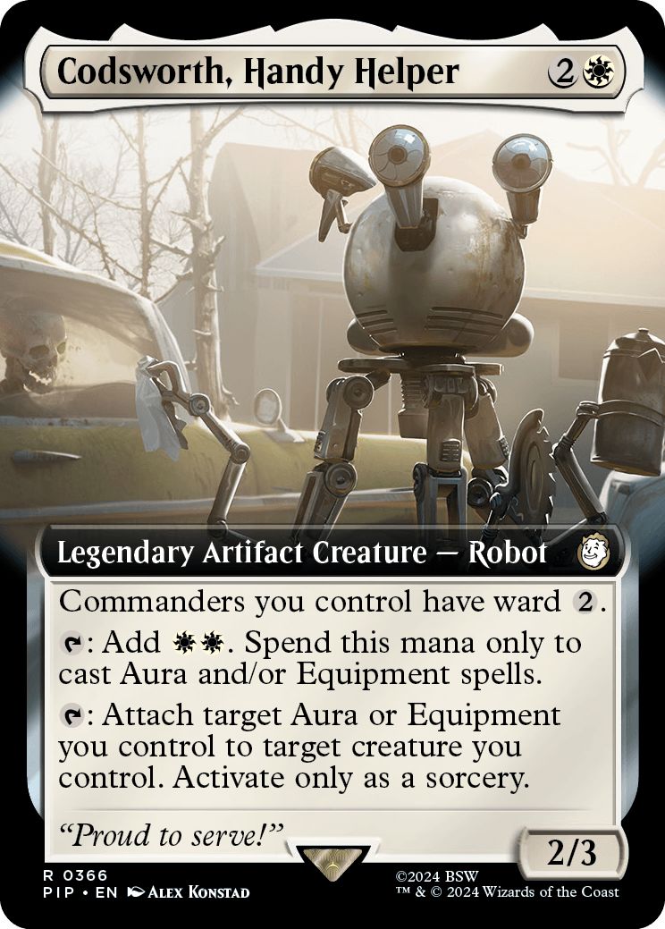 (英)【Foil】有能な執事、コズワース / Codsworth, Handy Helper ★拡張枠★ 【PIP】 No.0366