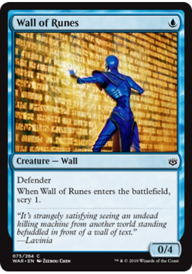 (英)【Foil】ルーンの壁 / Wall of Runes【WAR】 No.075