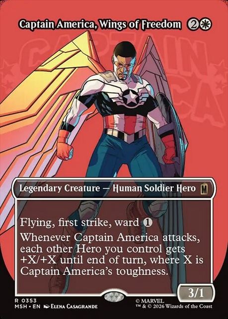(英)【Foil】自由の翼、キャプテン・アメリカ / Captain America, Wings of Freedom ★ボーダーレス★(「ロゴ・カード」) 【MSH】 No.353