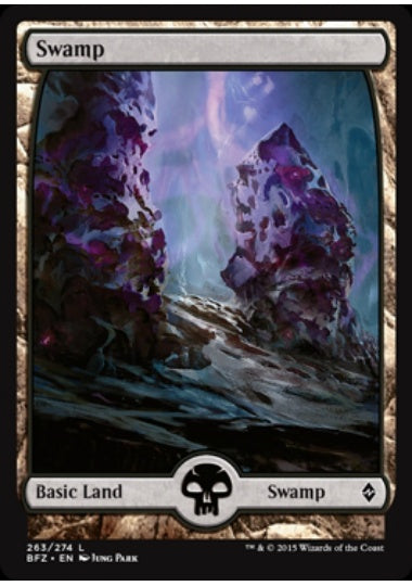 (英)【Foil】沼 / Swamp【BFZ】フルアート版 No.263