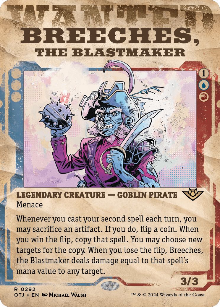 (英)【Foil】爆発の仕掛け人、ブリーチェス / Breeches, the Blastmaker ★ショーケース枠★(「手配書」ショーケース版) 【OTJ】 No.292
