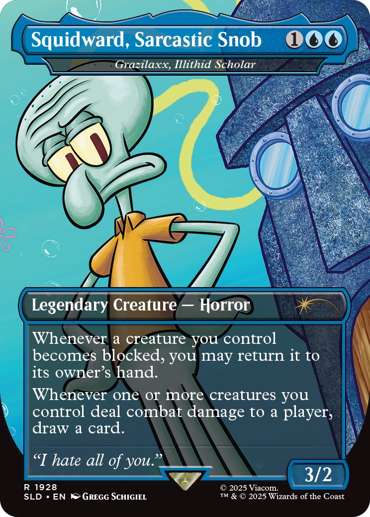 (英)Squidward, Sarcastic Snob[イリシッドの学者、グラジラックス / Grazilaxx, Illithid Scholar]【SLD】 Secret Lair x SpongeBob SquarePants: Legends of Bikini Bottom No.1928