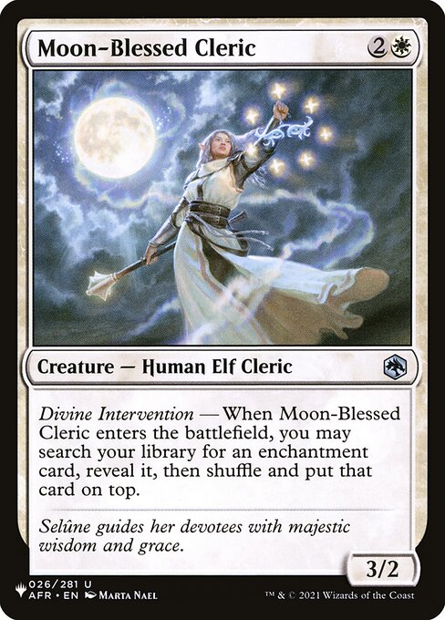 (英)月恵みのクレリック / Moon-Blessed Cleric【AFR】 PWシンボル付き再販 No.026