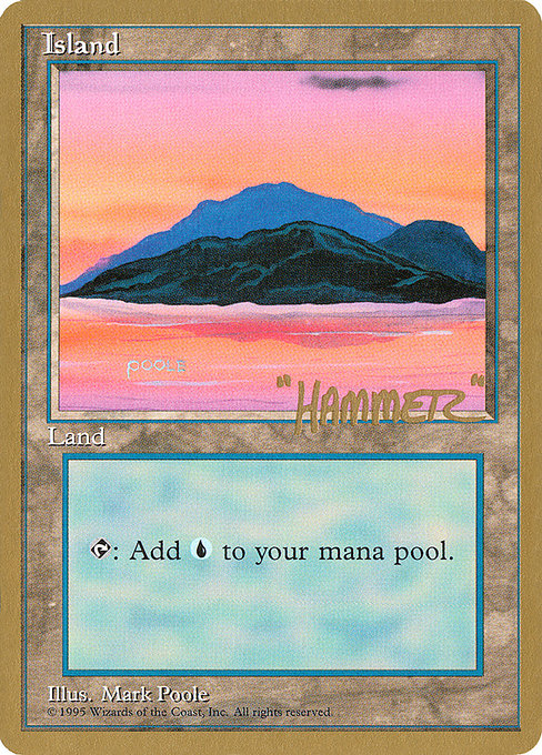 (英)島 / Island【PTC】 (Red) ProTour NewYork Decks 1996 Shawn "Hammer" Regnier 金枠 No.288