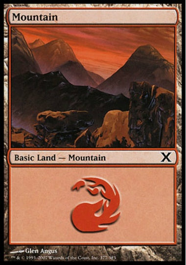 (英)【Foil】山 / Mountain【10E】 No.377