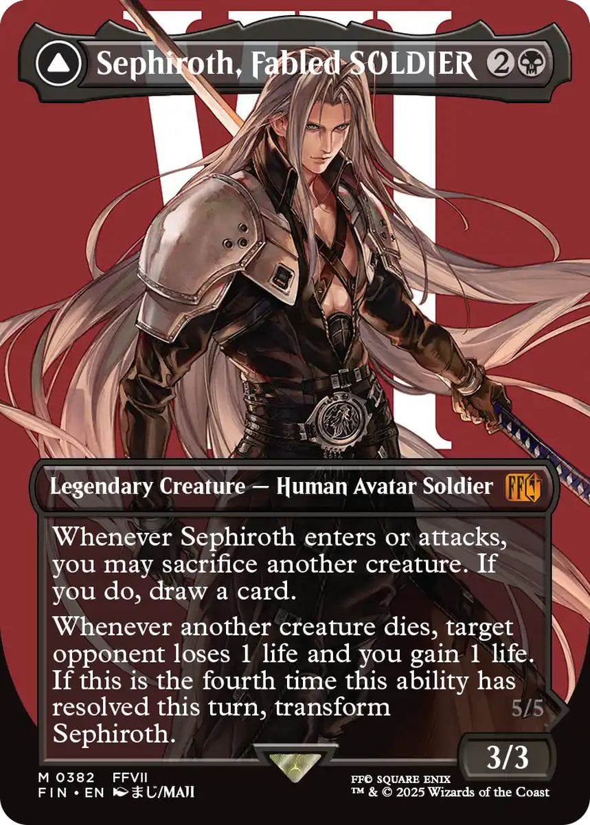 (英)威名のソルジャー、セフィロス / Sephiroth, Fabled SOLDIER - 片翼の天使、セフィロス / Sephiroth, One-Winged Angel ★ボーダーレス★(キャラクター) 【FIN】 No.382