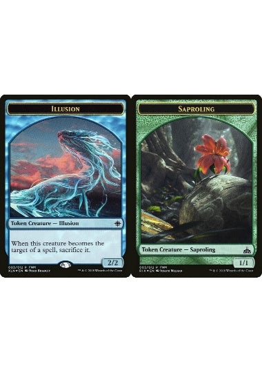 (英)【Foil】イリュージョントークン / Illusion Token - 苗木トークン / Saproling Token【PRM】FNMプロモ No.058