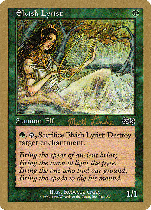 (英)エルフの抒情詩人 / Elvish Lyrist【WC99】 World Championship Decks 1999 Matt Linde 金枠 No.044