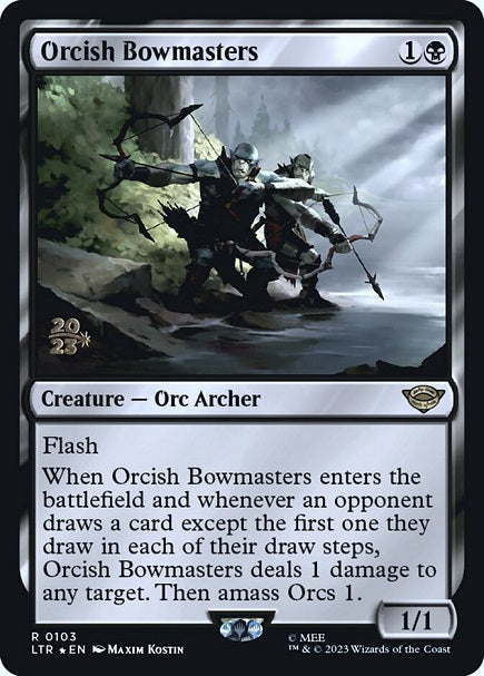 (英)【Foil】オークの弓使い / Orcish Bowmasters【LTR】プレリリースプロモ No.103