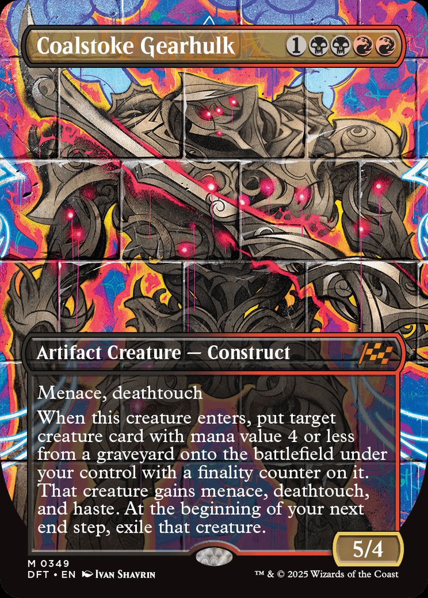 (英)【Foil】焚炭の機械巨人 / Coalstoke Gearhulk ★ボーダーレス★(グラフィティ・ジャイアント) 【DFT】 No.349