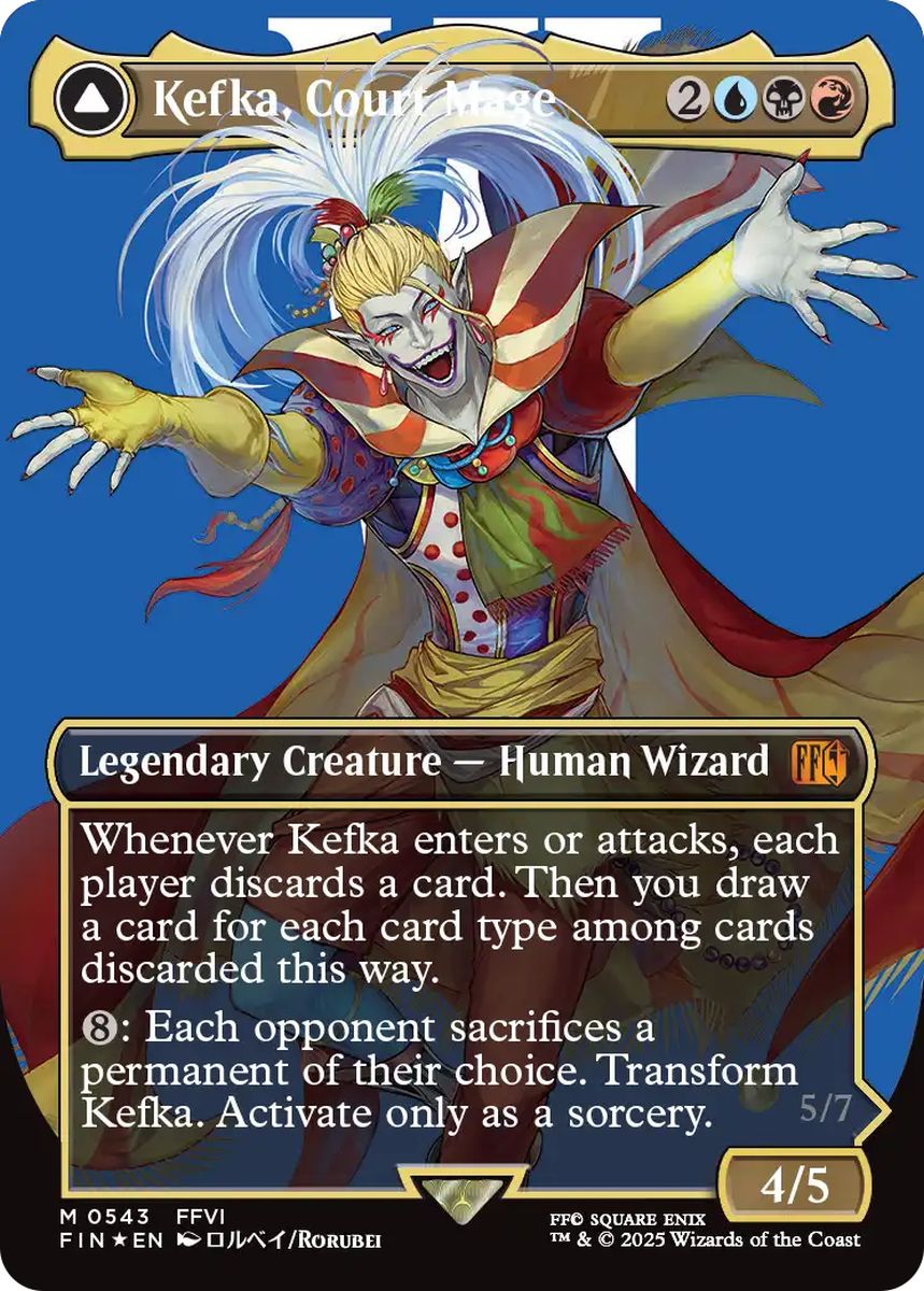 (英)【Surge-Foil】人造魔導士、ケフカ / Kefka, Court Mage - 破壊の化身、ケフカ / Kefka, Ruler of Ruin ★ボーダーレス★(キャラクター) 【FIN】 No.543