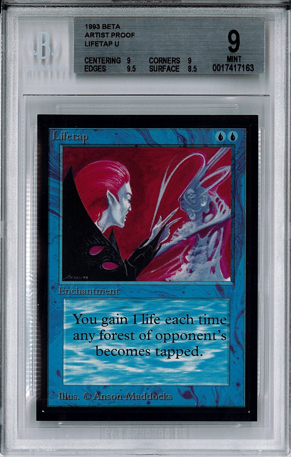 [鑑定品](英)生命のタップ / Lifetap【BETA】 No.062 BGS9 ID:0017417163 アーティストプルーフ ※トーナメントで使用することはできません。 [委託販売品]
