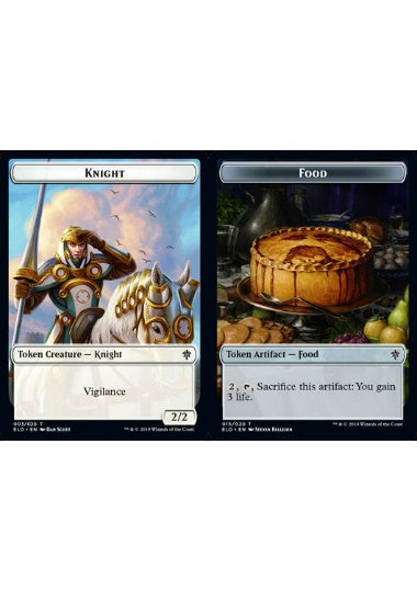 (英)【Foil】騎士トークン / Knight TokenNo.003 - 食物トークン / Food Token【ELD-TOKEN】 No.015