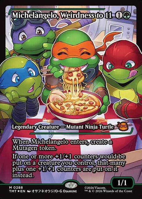 (英)【Foil】ぶっとび全開、ミケランジェロ / Michelangelo, Weirdness to 11 ★ショーケース枠★(ジャパン・ショーケース) 【TMT】 No.288