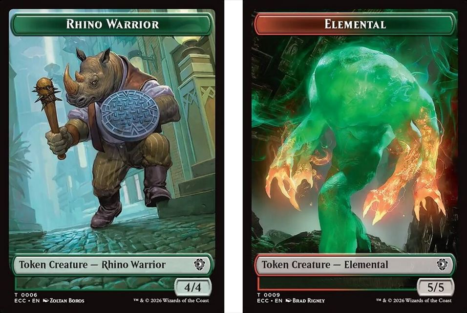 (英)サイ・戦士トークン / Rhino Warrior Token No.006 - エレメンタルトークン / Elemental Token 【ECC-TOKEN】 No.009