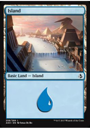 (英)【Foil】島 / Island【AKH】 No.258