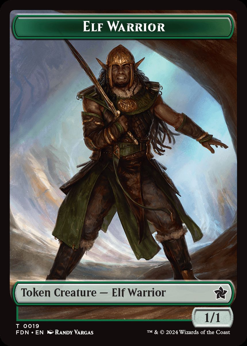 (英)エルフ・戦士トークン / Elf Warrior Token No.019 - ネズミトークン / Rat Token【FDN-TOKEN】 Starter Collection収録 No.030