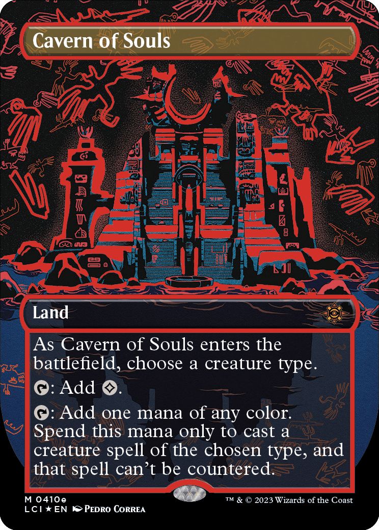 (英)【Cosmium Neon Ink Foil-Red】魂の洞窟 / Cavern of Souls【LCI】 No.410e