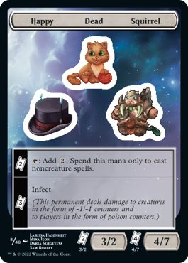 (英)Happy Dead Squirrel Sticker【UNF-STICKER】 No.008