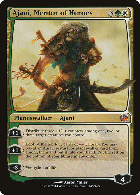 (英)【Foil】英雄の導師、アジャニ / Ajani, Mentor of Heroes【JOU】 No.145