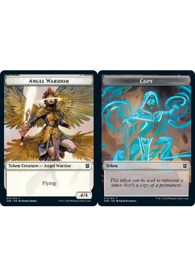 (英)【Foil】天使・戦士トークン / Angel Warrior TokenNo.001 - コピートークン / Copy Token【ZNR-TOKEN】 No.012