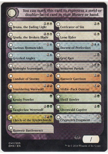 (英)異界月 チェックリスト・カード / Eldritch Moon Checklist Card【EMN-TOKEN】 No.CH1